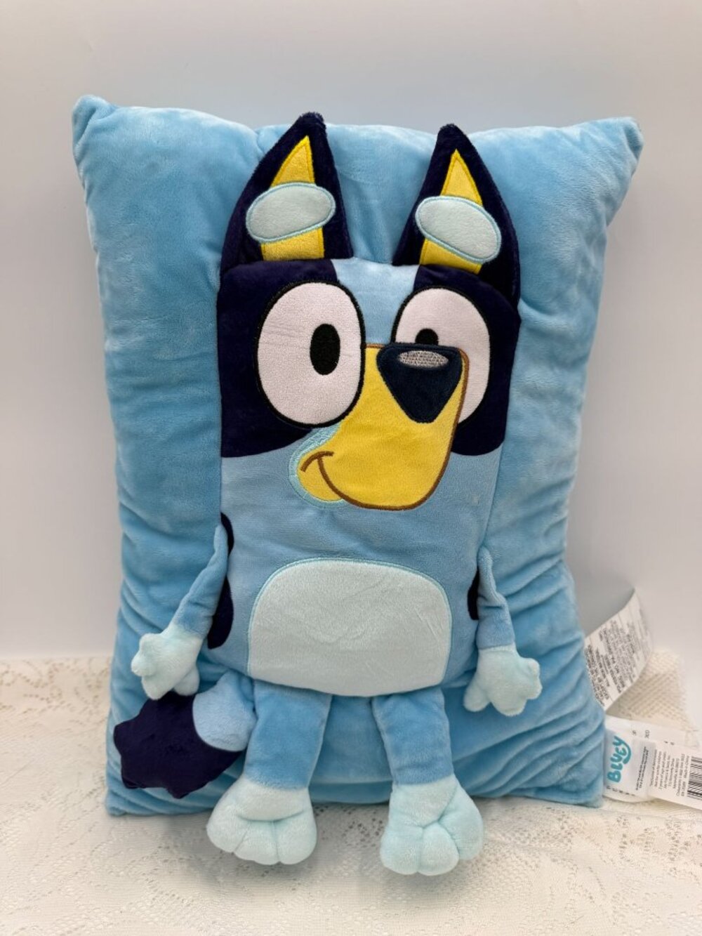 Bluey Plush Pillow Buddy Soft Polyester Kids Room Decor 16" Blue & Yellow